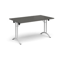 Rectangular folding leg table with curved feet