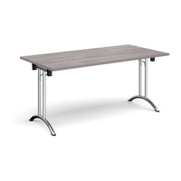 Rectangular folding leg table with curved feet