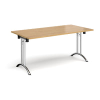 Rectangular folding leg table with curved feet