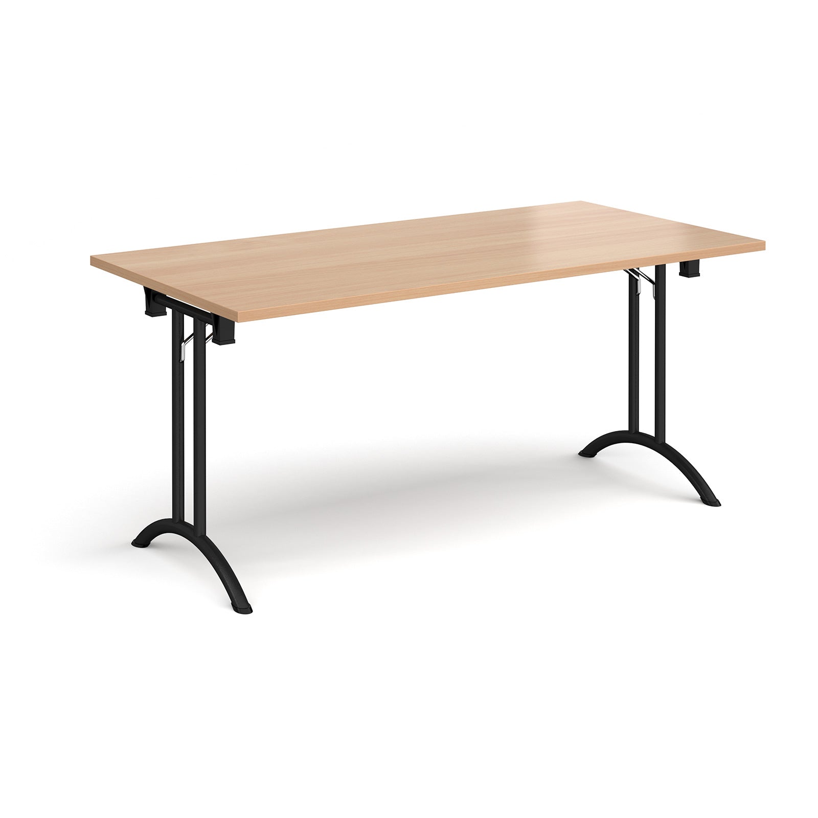Rectangular folding leg table with curved feet