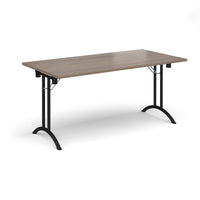 Rectangular folding leg table with curved feet