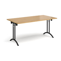 Rectangular folding leg table with curved feet