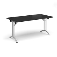 Rectangular folding leg table with curved feet