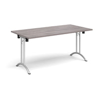 Rectangular folding leg table with curved feet