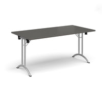 Rectangular folding leg table with curved feet
