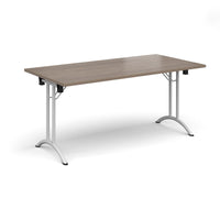 Rectangular folding leg table with curved feet