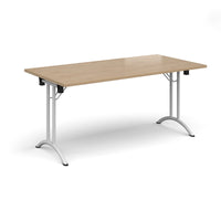 Rectangular folding leg table with curved feet