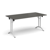 Rectangular folding leg table with curved feet