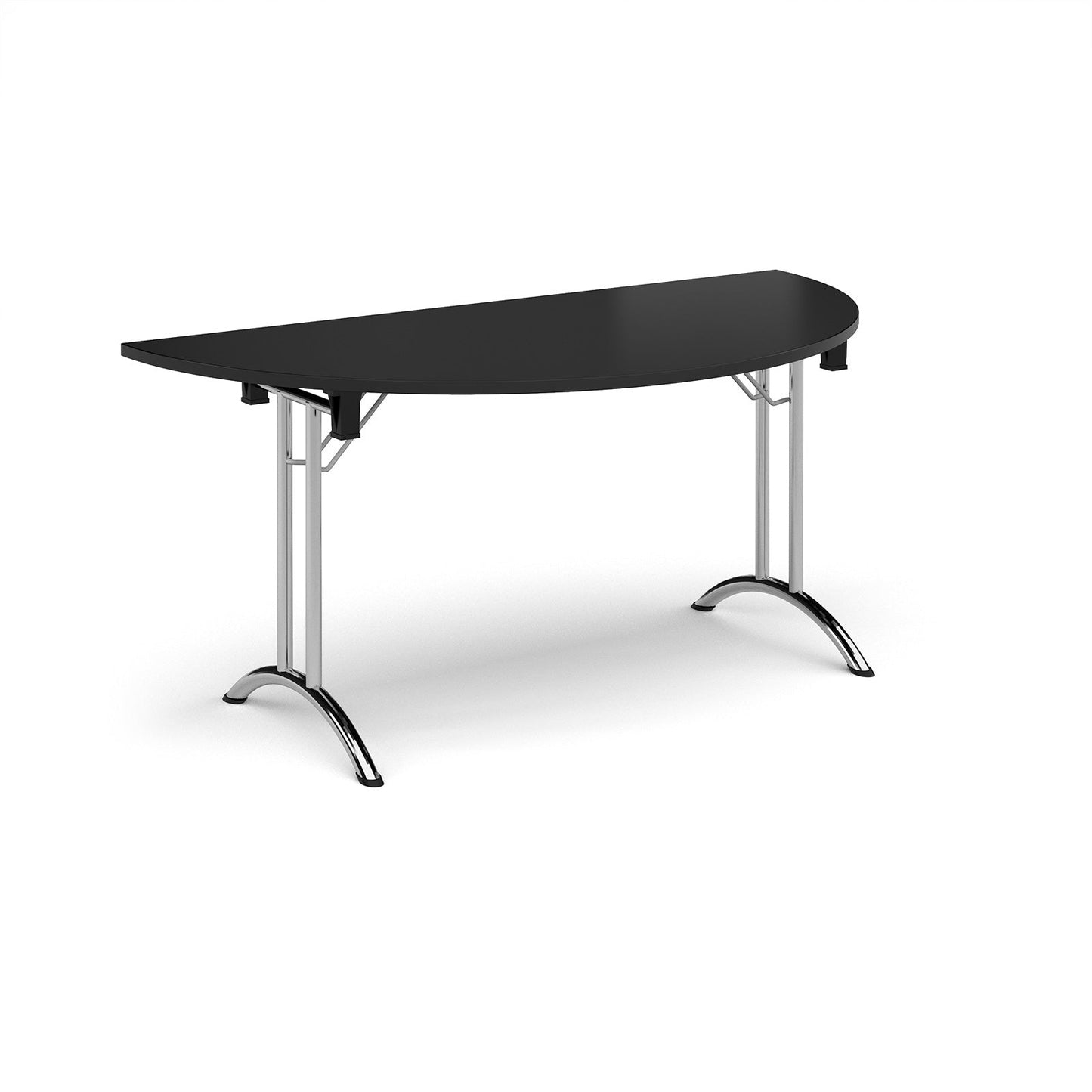 Semi circular folding leg table with curved feet