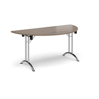 Semi circular folding leg table with curved feet