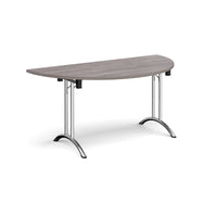 Semi circular folding leg table with curved feet
