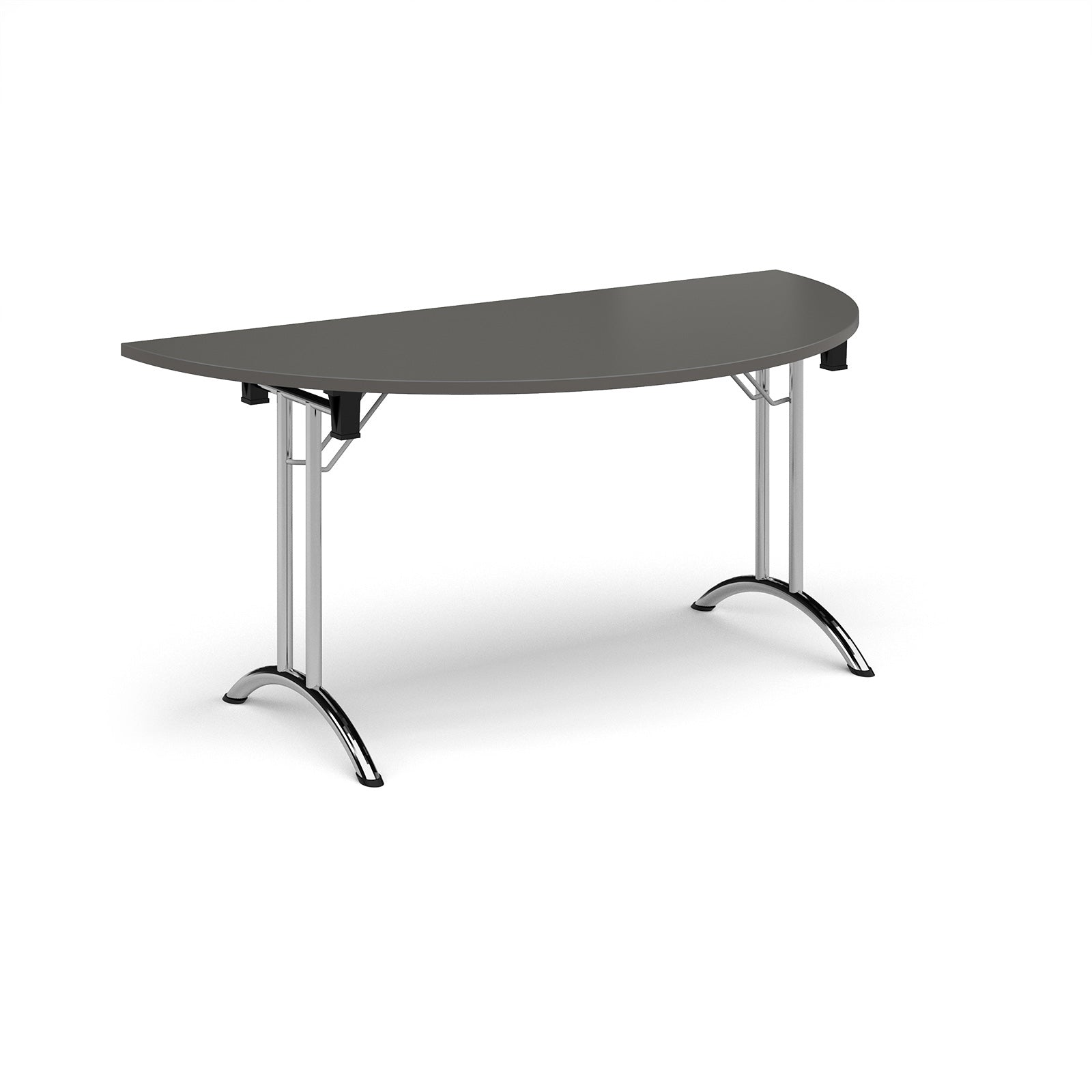 Semi circular folding leg table with curved feet
