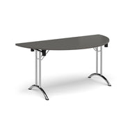 Semi circular folding leg table with curved feet