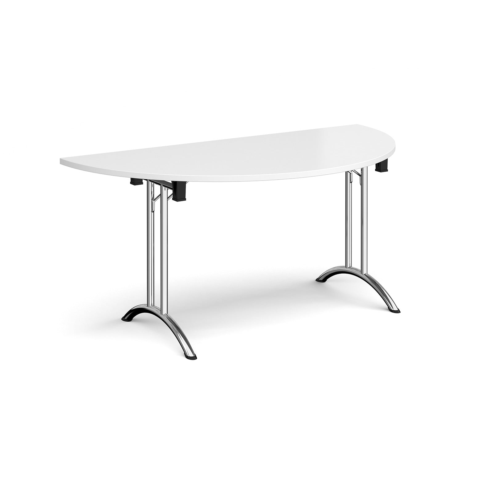 Semi circular folding leg table with curved feet