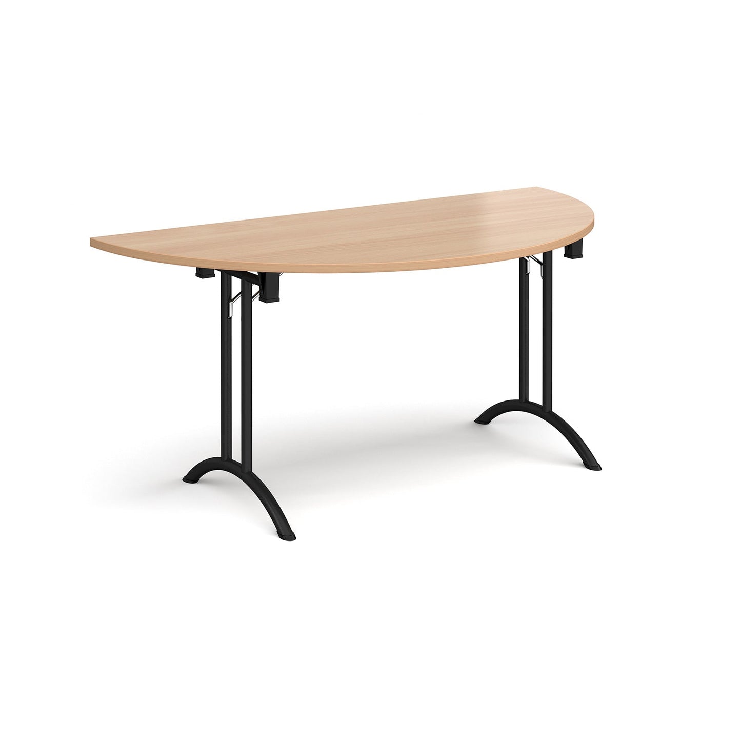 Semi circular folding leg table with curved feet