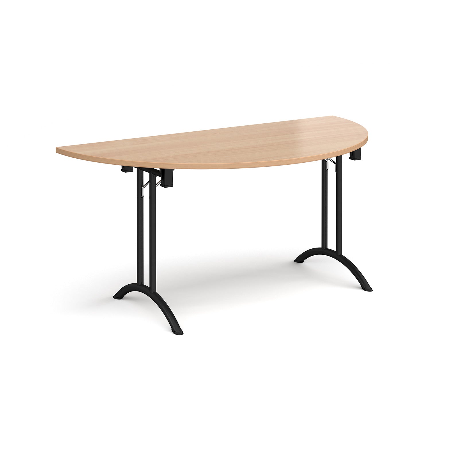 Semi circular folding leg table with curved feet