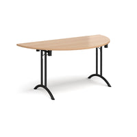 Semi circular folding leg table with curved feet