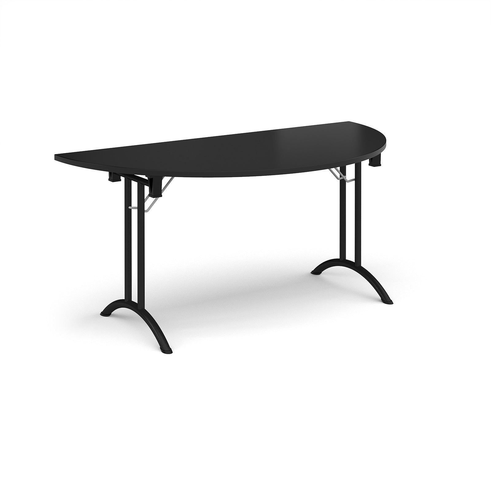 Semi circular folding leg table with curved feet