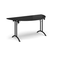 Semi circular folding leg table with curved feet