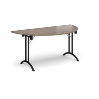 Semi circular folding leg table with curved feet