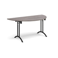 Semi circular folding leg table with curved feet
