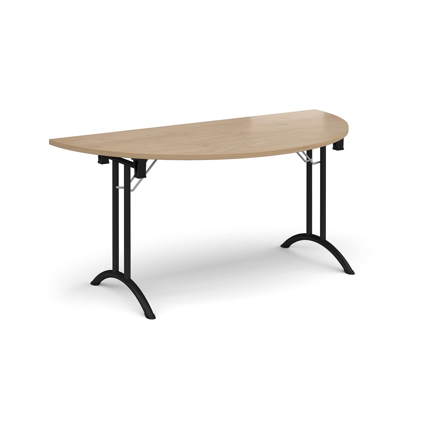Semi circular folding leg table with curved feet