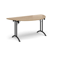 Semi circular folding leg table with curved feet