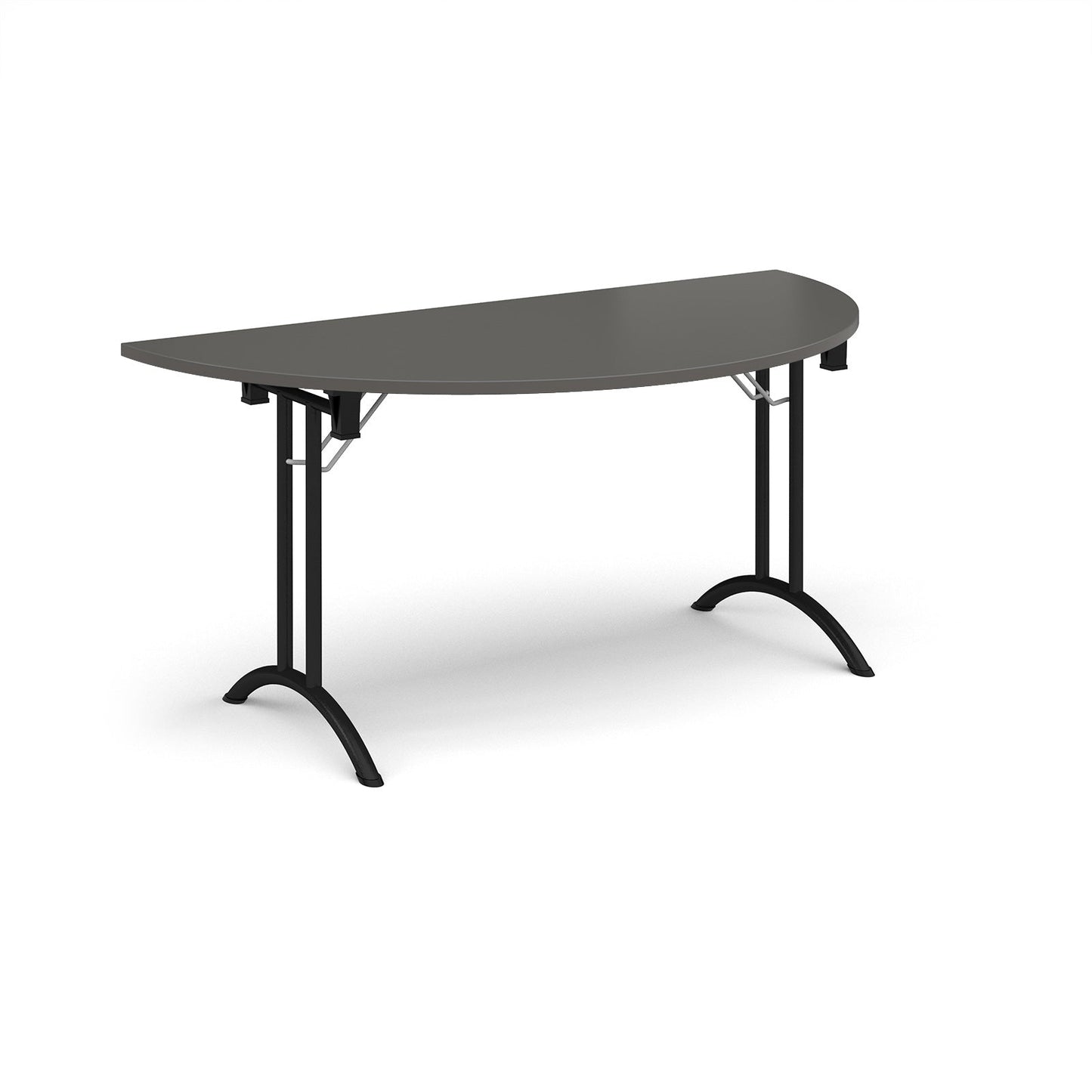 Semi circular folding leg table with curved feet