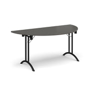 Semi circular folding leg table with curved feet