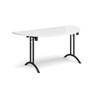 Semi circular folding leg table with curved feet