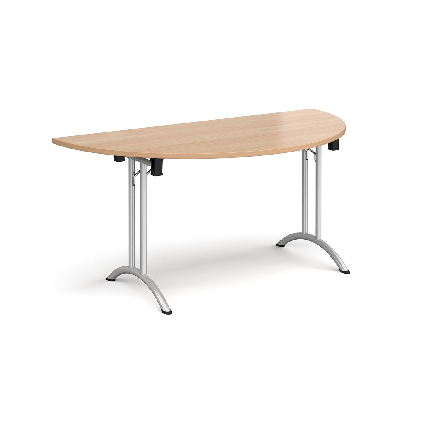 Semi circular folding leg table with curved feet