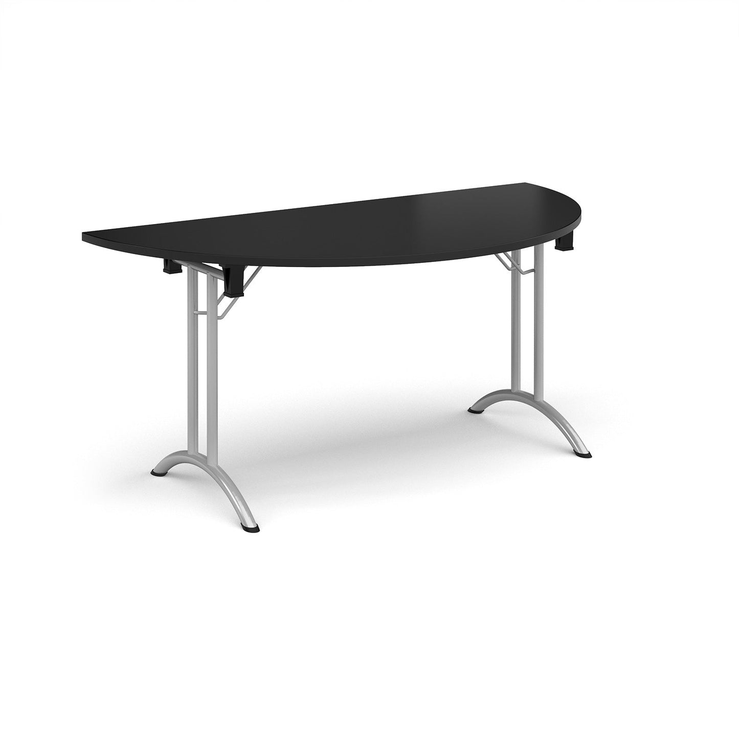 Semi circular folding leg table with curved feet