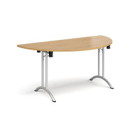 Semi circular folding leg table with curved feet