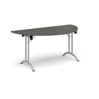 Semi circular folding leg table with curved feet