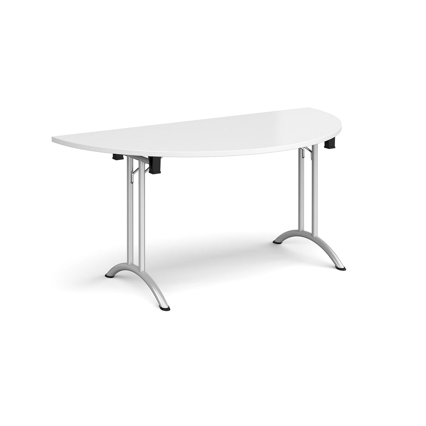 Semi circular folding leg table with curved feet