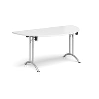 Semi circular folding leg table with curved feet