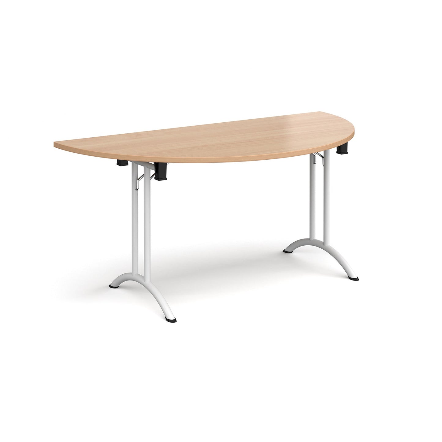 Semi circular folding leg table with curved feet