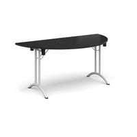 Semi circular folding leg table with curved feet