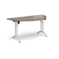 Semi circular folding leg table with curved feet