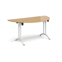 Semi circular folding leg table with curved feet