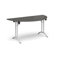 Semi circular folding leg table with curved feet