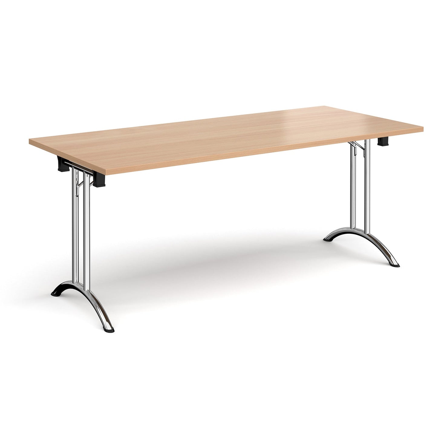 Rectangular folding leg table with curved feet