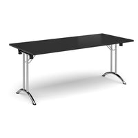 Rectangular folding leg table with curved feet