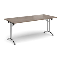 Rectangular folding leg table with curved feet