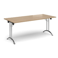 Rectangular folding leg table with curved feet