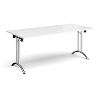 Rectangular folding leg table with curved feet