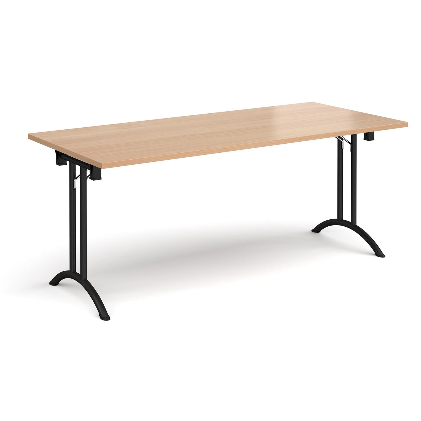 Rectangular folding leg table with curved feet