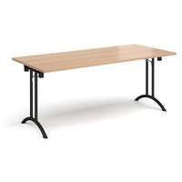 Rectangular folding leg table with curved feet