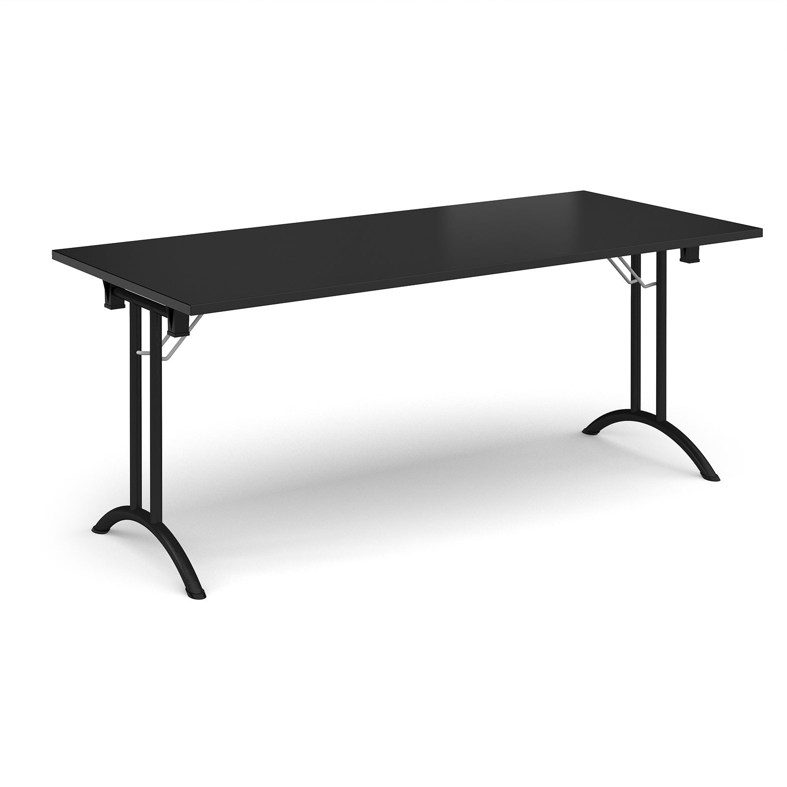Rectangular folding leg table with curved feet
