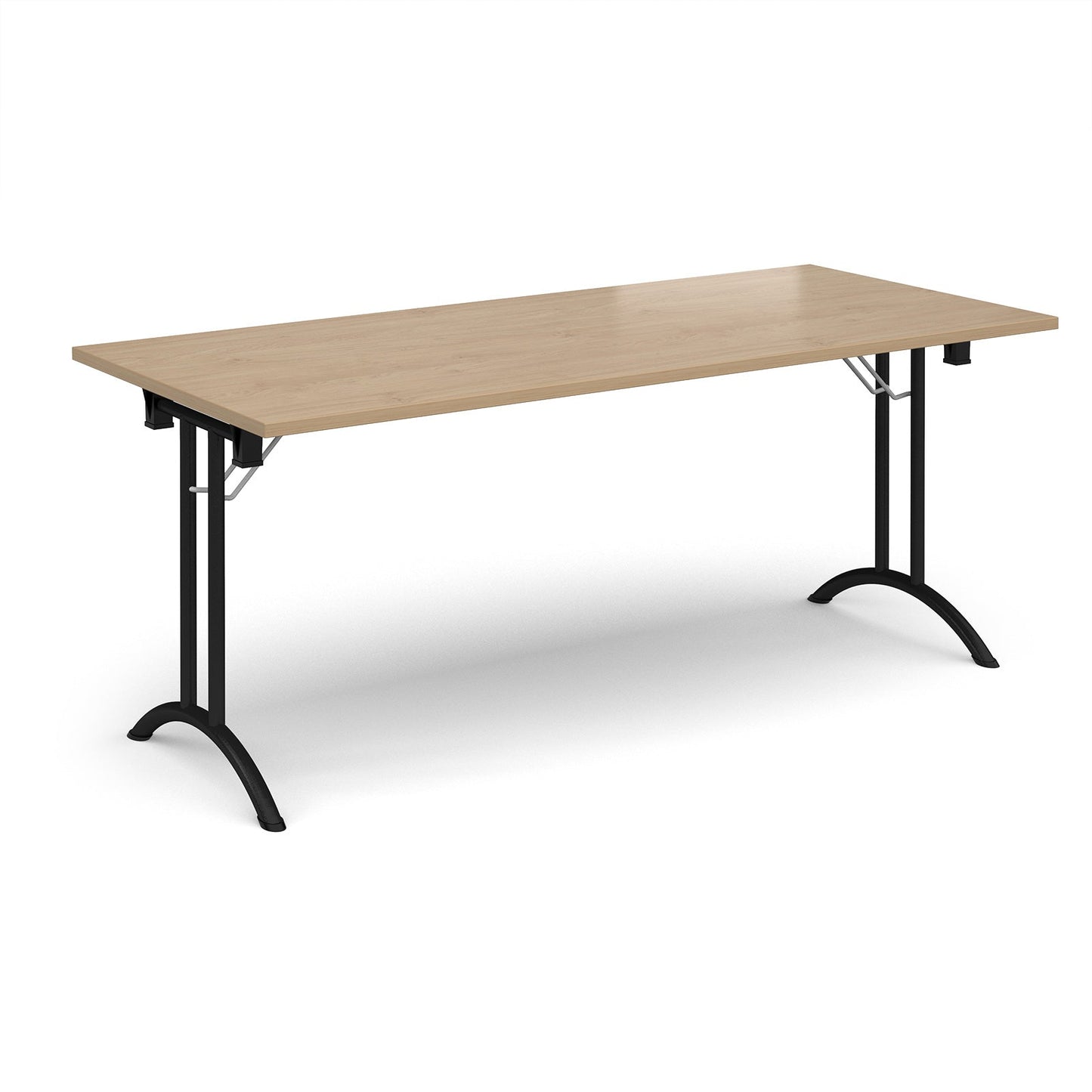 Rectangular folding leg table with curved feet